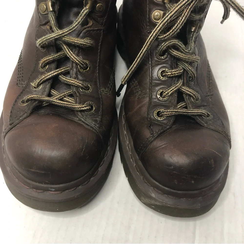Dr Doc Martens Boots Men 10 Women 11 Vintage Y2K 8287 Brown Leather 90s